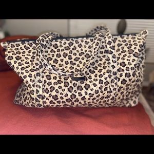 Vera Bradley quilted Leopard duffle bag